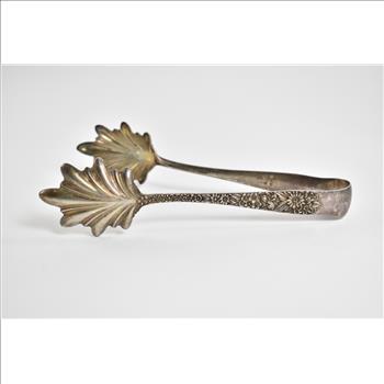 Sterling Silver S Kirk & Sons Ornate Floral Serving Tongs