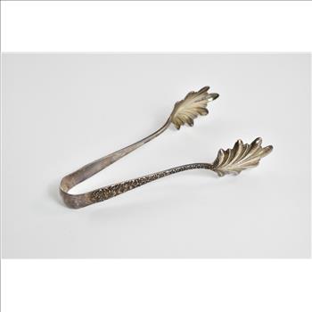 Sterling Silver S Kirk & Sons Ornate Floral Serving Tongs