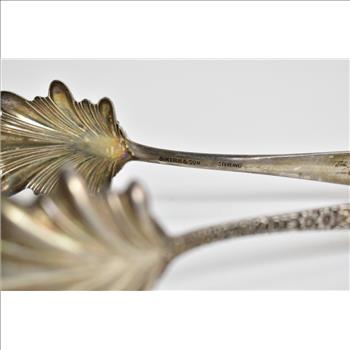 Sterling Silver S Kirk & Sons Ornate Floral Serving Tongs