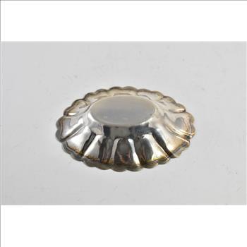 Sterling Silver Scalloped L Bros Candy Ring Oval Dish