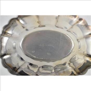 Sterling Silver Scalloped L Bros Candy Ring Oval Dish