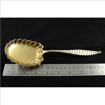 Sterling Silver Scalloped Large Serving Spoon