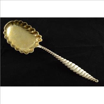 Sterling Silver Scalloped Large Serving Spoon