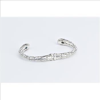 Sterling Silver Scott Kay London Blue Topaz Diamond Cuff Bracelet 7