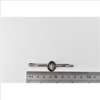 Sterling Silver Siamese Dancer Oval Enamel Vintage Thai Tie Bar