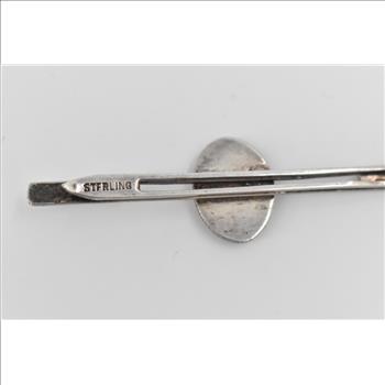 Sterling Silver Siamese Dancer Oval Enamel Vintage Thai Tie Bar