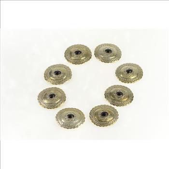 Sterling Silver Southwestern Black Onyx Stamped Oval Belt