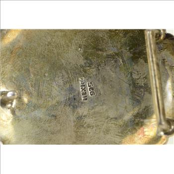 Sterling Silver Southwestern Black Onyx Stamped Oval Belt