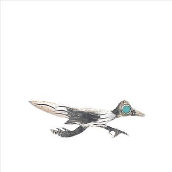 Sterling Silver Southwestern Road Runner Vintage Speed Pin/Brooch