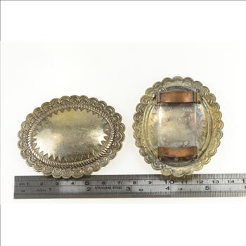 Sterling Silver Southwestern Stamped Oval Belt Loop