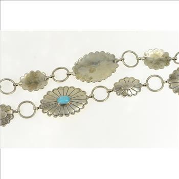 Sterling Silver Southwestern Vintage Turquoise Belt 39