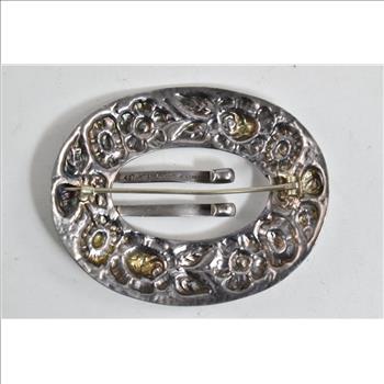 Sterling Silver Stieff Edwardian Gilded Age Repousse Sash Belt Buckle