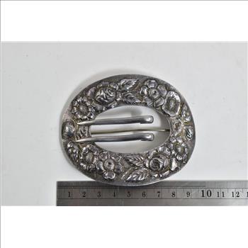 Sterling Silver Stieff Edwardian Gilded Age Repousse Sash Belt Buckle