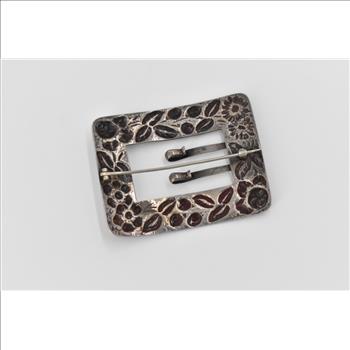 Sterling Silver Stieff Repousse Belt Buckle Sash Scarf