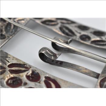 Sterling Silver Stieff Repousse Belt Buckle Sash Scarf