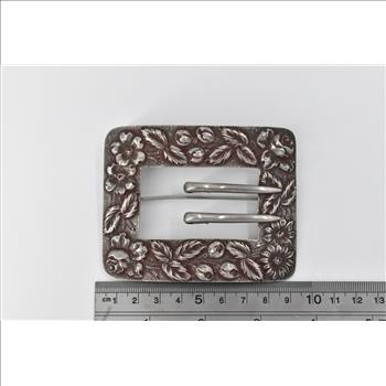 Sterling Silver Stieff Repousse Belt Buckle Sash Scarf