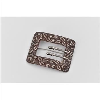 Sterling Silver Stieff Repousse Belt Buckle Sash Scarf