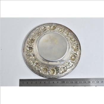 Sterling Silver Stieff Sterling Ornate Repousse Floral Bowl 5.5
