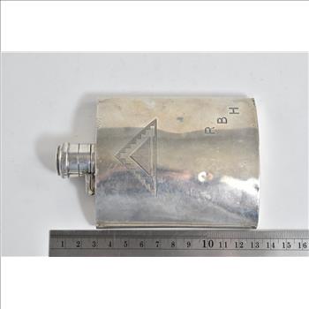 Sterling Silver Swaine Brigg London Monogram Flask