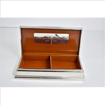 Sterling Silver Thai Dancer Buddhist Ornate Wood Lined Box