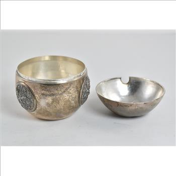 Sterling Silver Thai Pomegranate Engraved Honey Sugar Pot