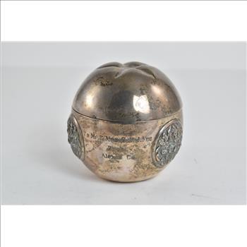 Sterling Silver Thai Pomegranate Engraved Honey Sugar Pot