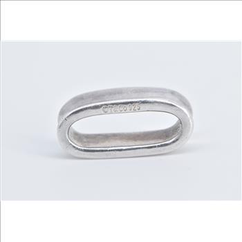 Sterling Silver Tiffany & Co. 1837 Oval Loop Designer Scarf Clip