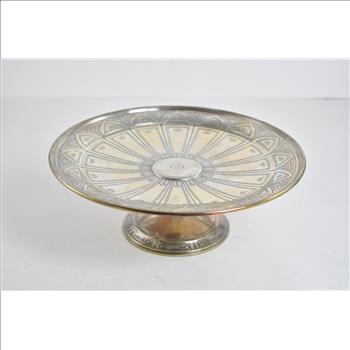 Sterling Silver Tiffany & Co B S A Monogram Pedestal Cake Stand