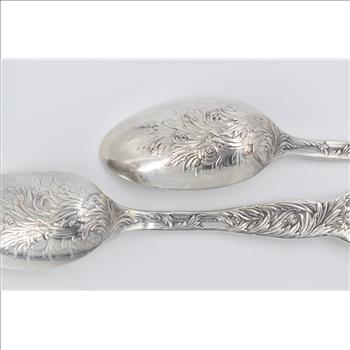 Sterling Silver Tiffany & Co Chrysanthemum Serving Spoons
