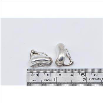 Sterling Silver Tiffany & Co Elsa Peretti Bean Clip Back Earrings