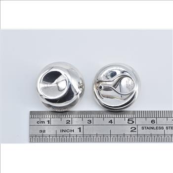 Sterling Silver Tiffany & Co Elsa Peretti Round Clip Back Earrings