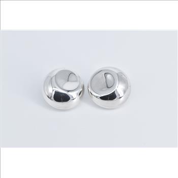 Sterling Silver Tiffany & Co Elsa Peretti Round Clip Back Earrings