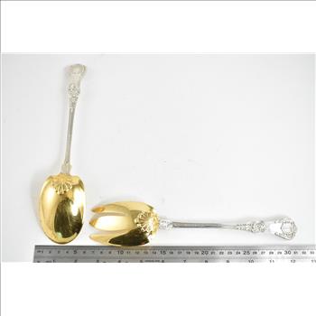 Sterling Silver Tiffany & Co English King Goldwash Solid Salad Set (2 pcs)