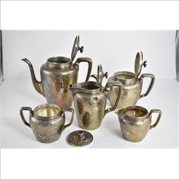 Sterling Silver Tiffany & Co Floral 18143 Tea Service Set Monogram T 5 pcs