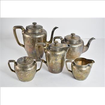Sterling Silver Tiffany & Co Floral 18143 Tea Service Set Monogram T 5 pcs