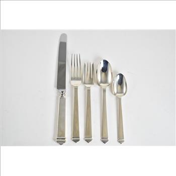 Sterling Silver Tiffany & Co Hampton Five Piece Place Setting (8 sets)