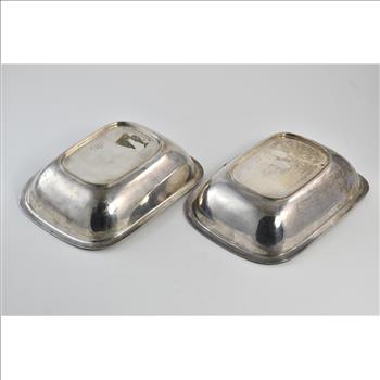 Sterling Silver Tiffany & Co Large 2x Serving Bowl Tray Set
