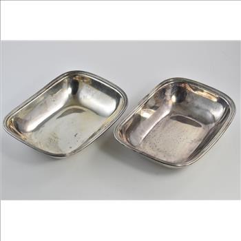 Sterling Silver Tiffany & Co Large 2x Serving Bowl Tray Set