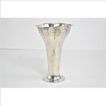 Sterling Silver Tiffany & Co Makers Scalloped Vase