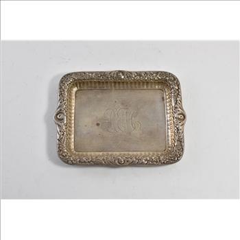 Sterling Silver Tiffany & Co Monogram Engraved Trinket Ring Dish