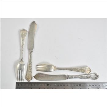 Sterling Silver Tiffany & Co Persian Fish Set (8 full sets, 1 partial)