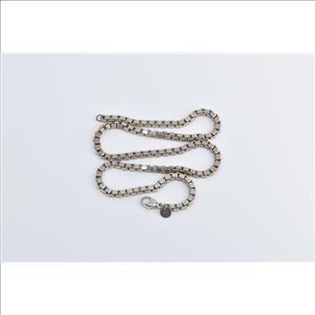 Sterling Silver Tiffany & Co Venetian 4.0mm Box Chain Link Necklace 17.75