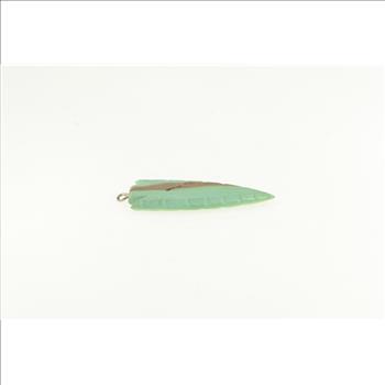 Sterling Silver Turquoise Carved Arrowhead Vintage Pendant