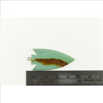Sterling Silver Turquoise Carved Arrowhead Vintage Pendant