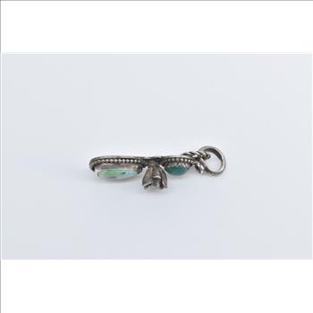 Sterling Silver Turquoise Flower Rose Southwestern Ornate Pendant