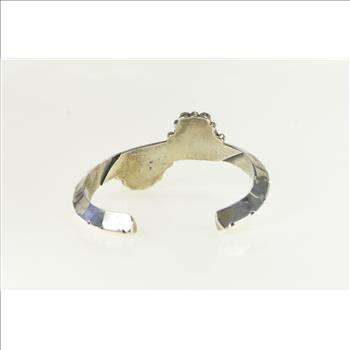 Sterling Silver Turquoise Triangle Cluster Vintage Cuff Bracelet 5.75