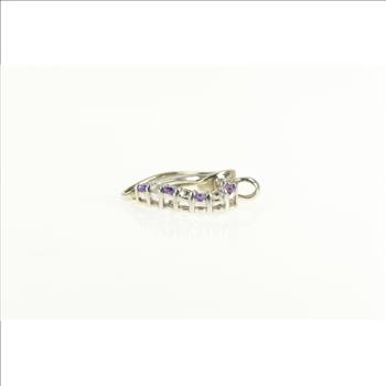 Sterling Silver Two Tone 10k Amethyst Cubic Zirconia Heart Pendant