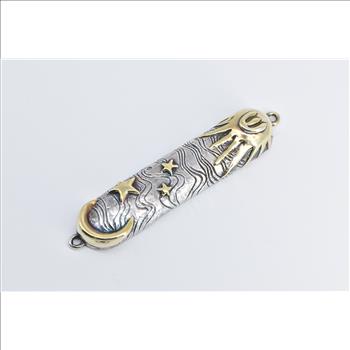 Sterling Silver Two Tone Gold Plated Mezuzah Jewish Faith