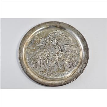 Sterling Silver Uncle Sam Arsenal of Democracy Commemorative Plate