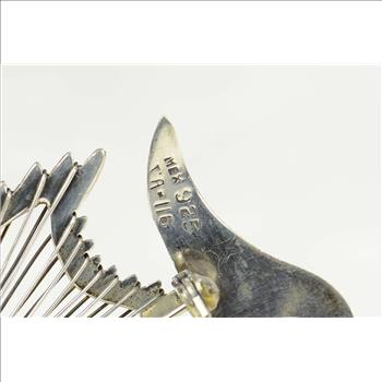 Sterling Silver Unique Stylized Angel Fish Statement Pin/Brooch